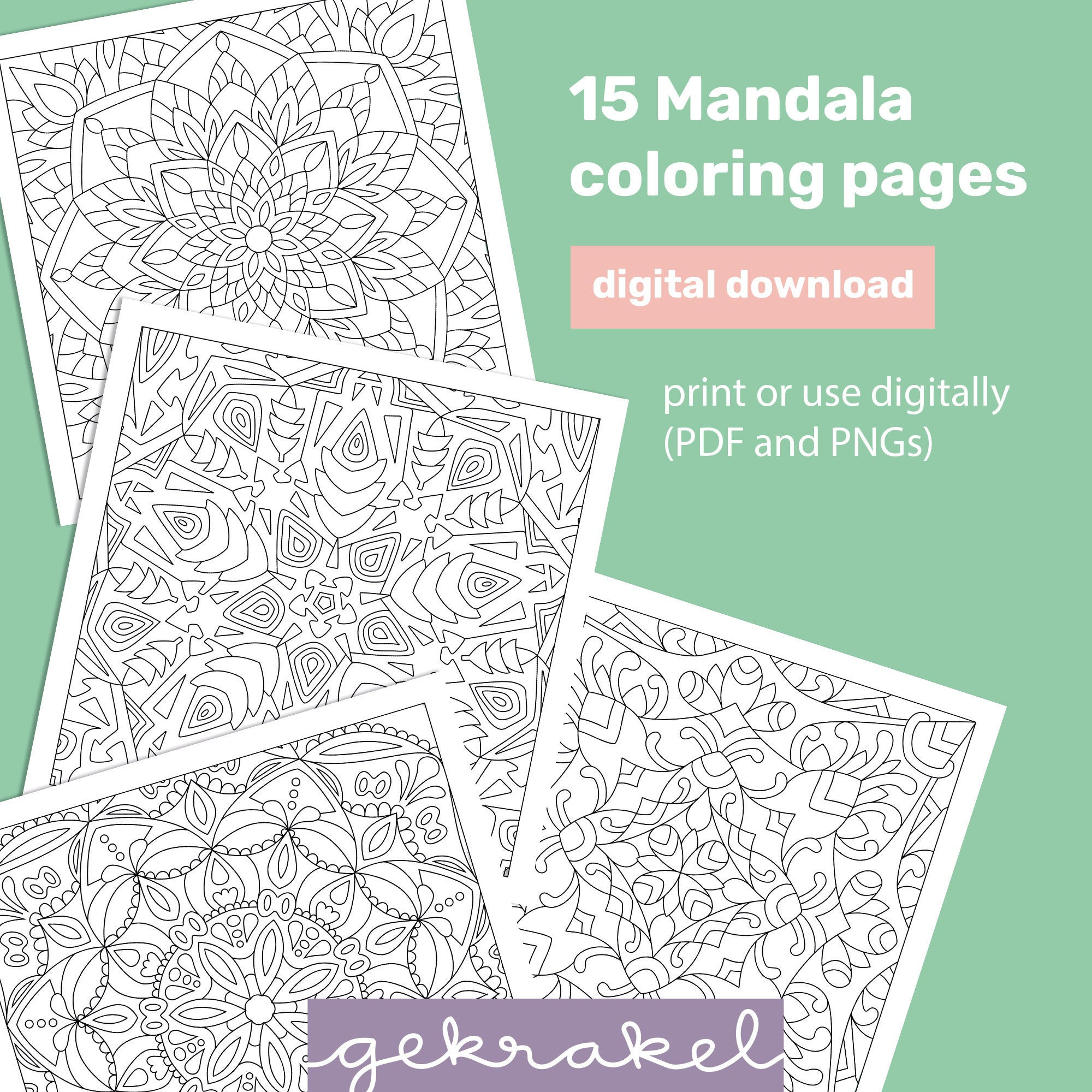 Mandala Malbuch 15 Mandalas zum Ausdrucken Malbuch für Erwachsene