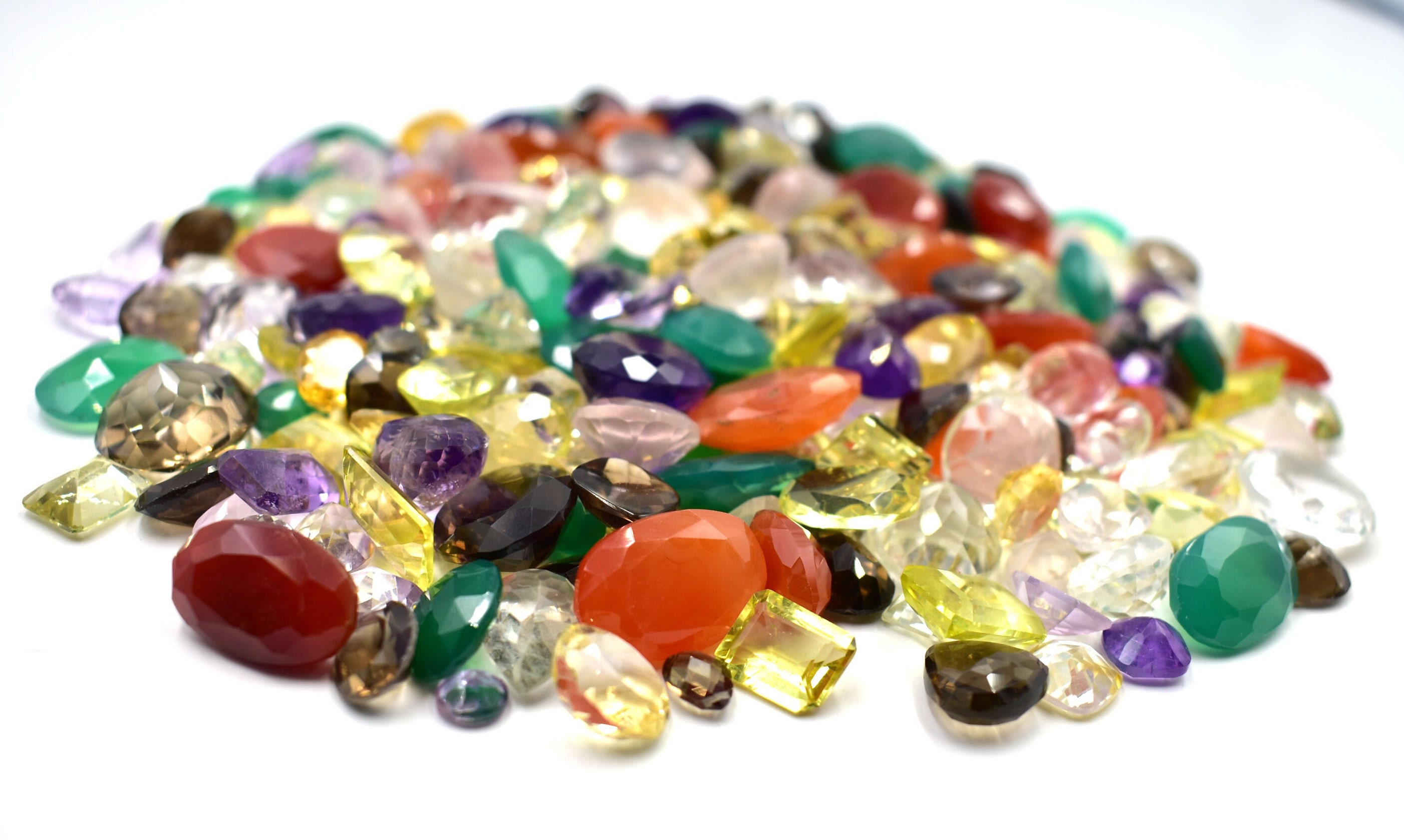 50 Carats Mixed Loose Gemstones Multi color Stones Faceted Etsy