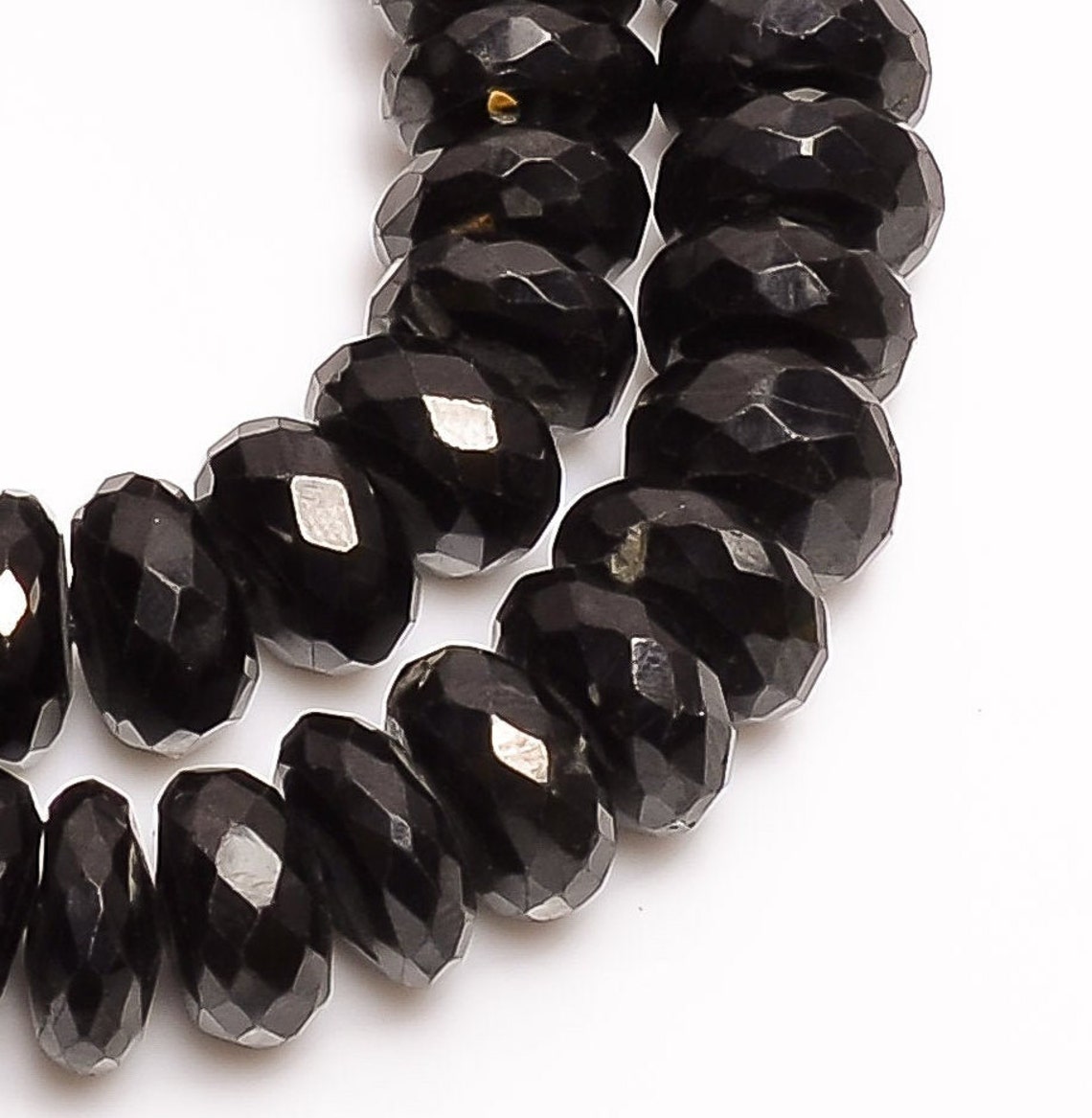 Echter Schwarzer Spinell Perlen - 2mm & 3mm Facettierte Runde Perlen 15,5 Zoll