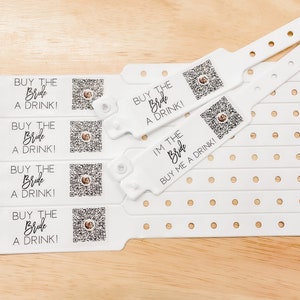 Waterproof Venmo/Cash App QR Code Wristbands for Bachelorette Party, Bachelor Party, & Birthday Party