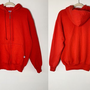 Vintage 90s Red Russell Athletic Zip Hoodie Made in USA - Etsy