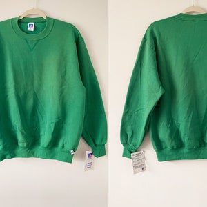 Vintage 90s Deadstock Russell Athletic Green Crew Neck Sweatshirt