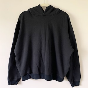 Basic Black Oversized Heavy Weight Hoodie With Side Pockets
