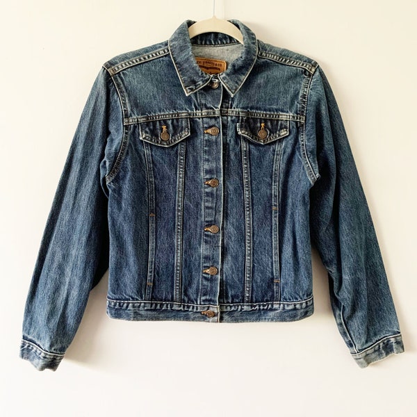 Vintage 90's Levi's Classic Dark Indigo Wash Denim Jacket Made In USA