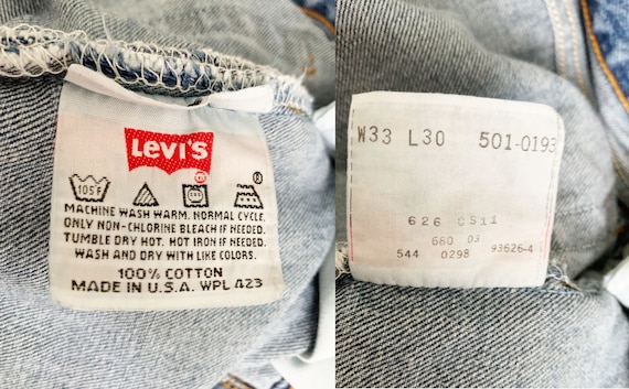 Vintage 90s Levi's 501 Jeans With Small Four Leaf Clover