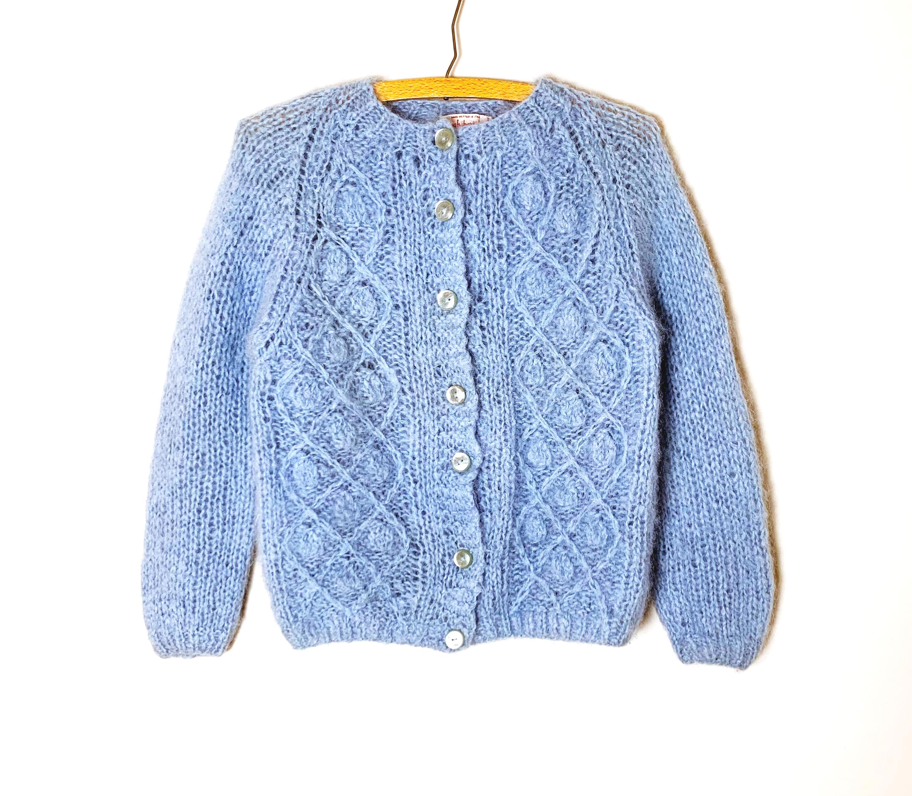 Cardigan NINE WEST Court Bleu Laine-mohair Taille S - Occasion Très Bon état