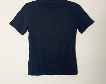 ★韓国の人気【Acne Studios】CREW NECK SHORT SLEEVE T SHIRT★ Basic Black Acne Studio Crew Neck Fitted Short Sleeve T