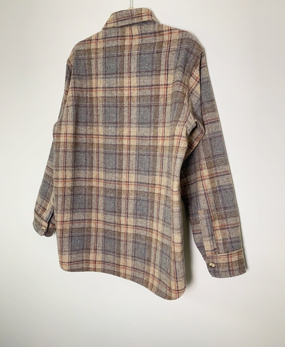 Vintage 60s Woolrich Earth Tone Plaid Flannel But… - image 9