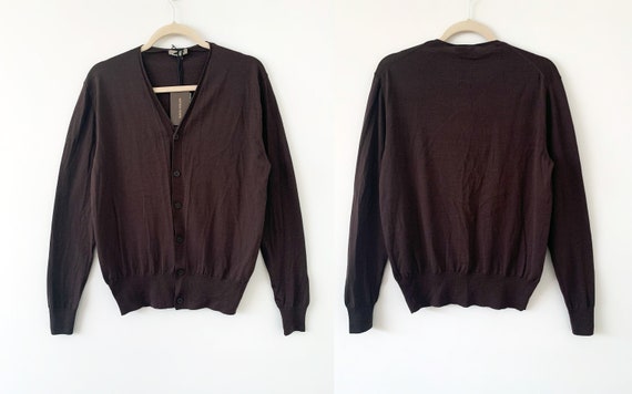 Bottega Veneta, Classic Bottega Veneta Brown Soft V-neckline Button Up Cardigan Made in Italy With Tags