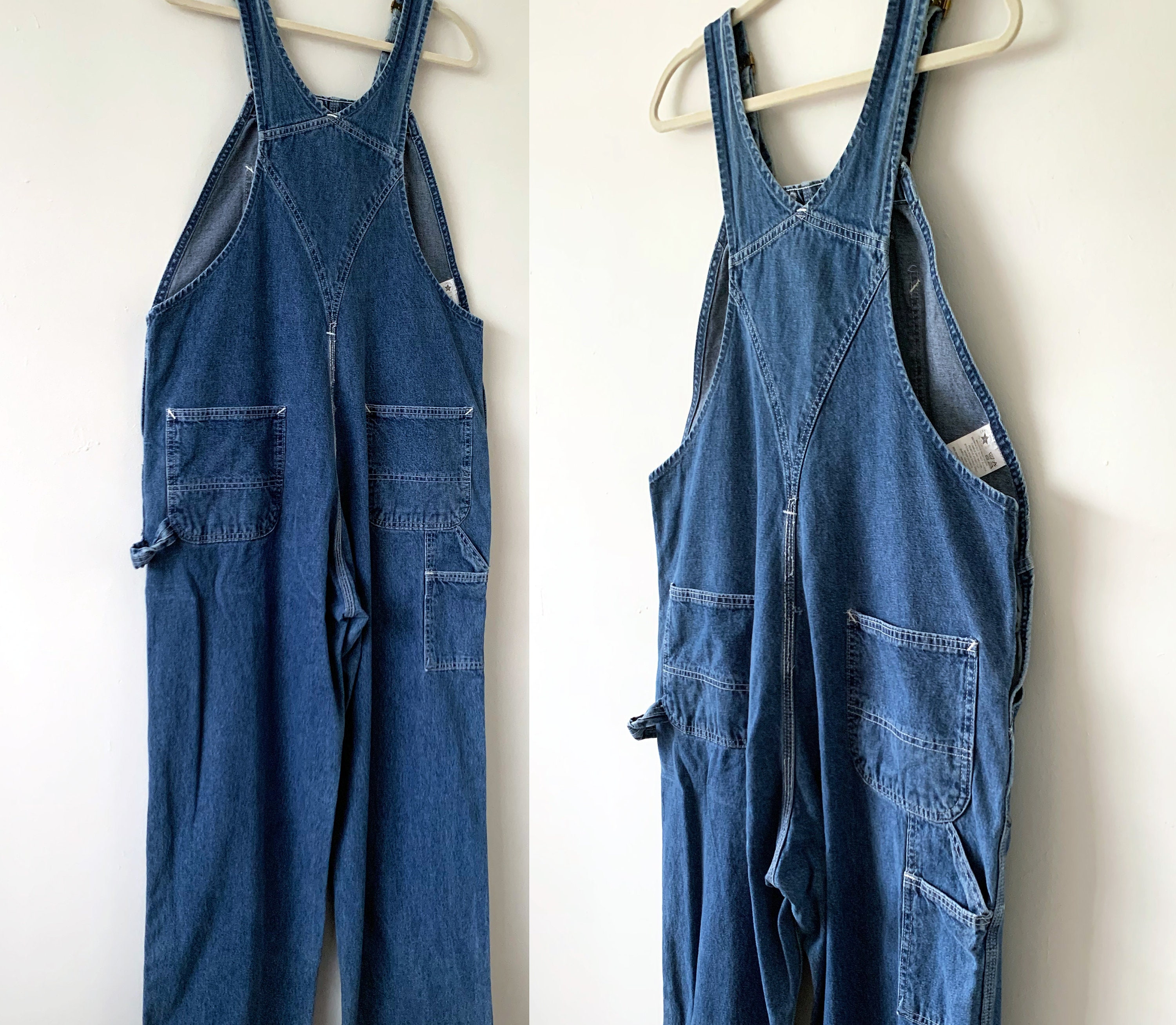 Vintage 90s Carhartt Blue Cotton Denim Bib Overalls Made in USA - Etsy