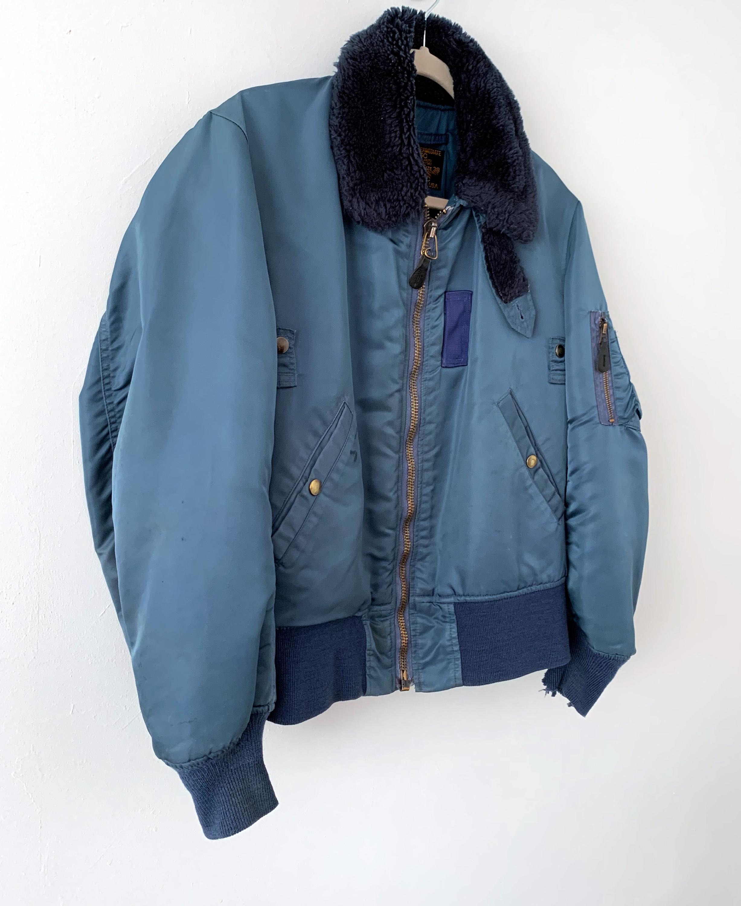 Vintage Rare 50s B-15C Navy Blue Us Military Flight Bomber Jacket