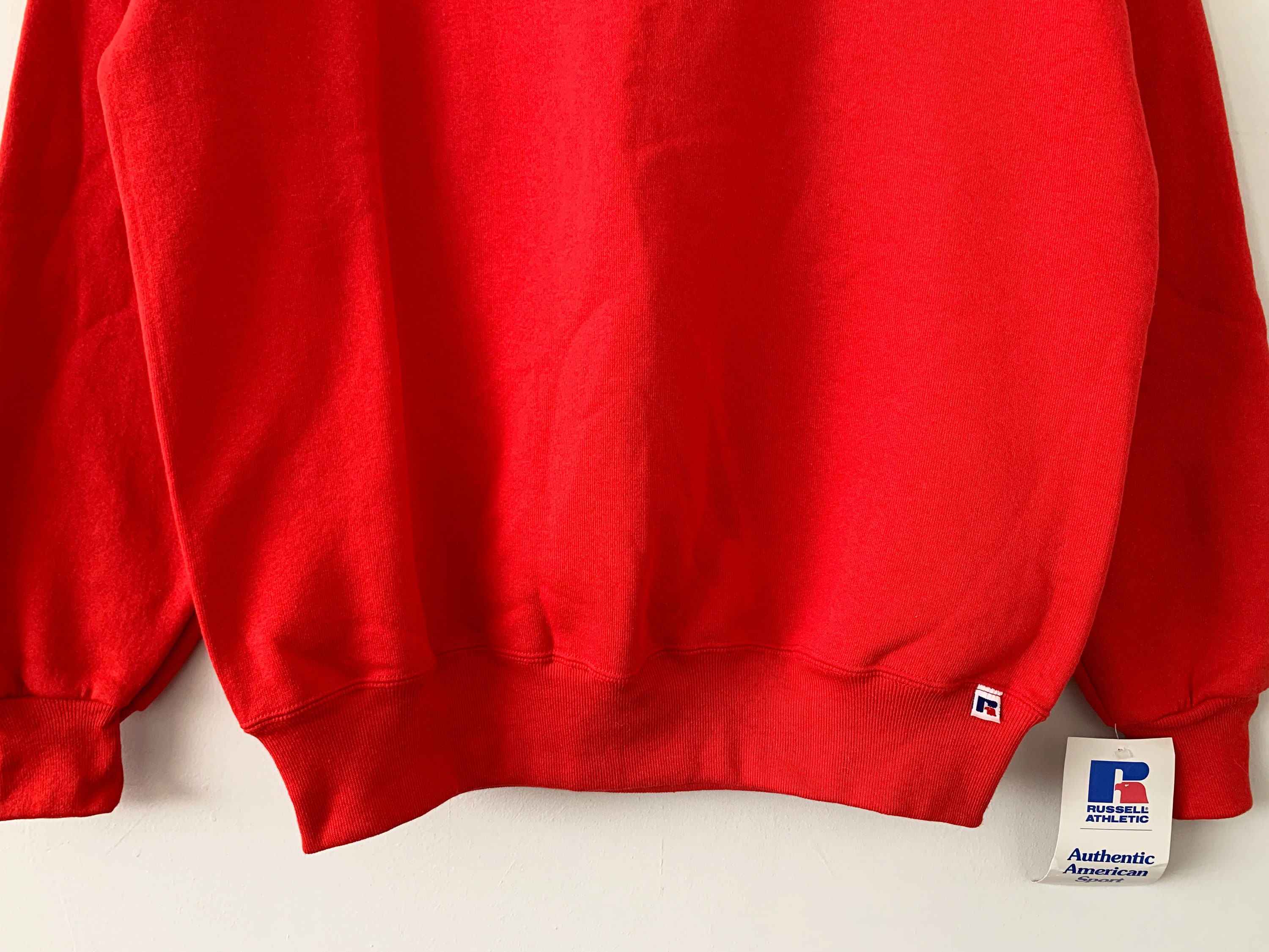 Vintage 90s Deadstock Russell Athletic Red Crew Neck Sweatshirt