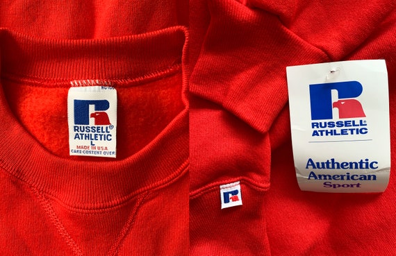 Vintage 90s Deadstock Russell Athletic Red Crew Neck Sweatshirt