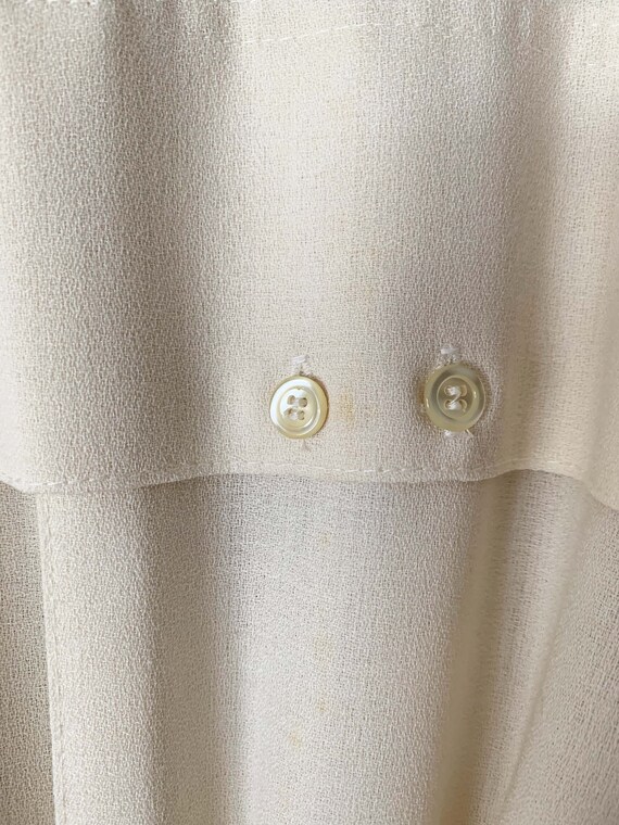 Vintage 70s Ivory Dress With Pockets And Matching… - image 7