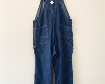 Vintage 60s Penneys Big Mac Blue Cotton Sanforized Denim Bib