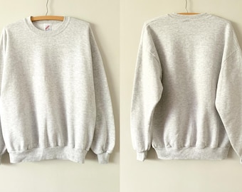 80s Distressed Hanes Blank Raglan Sweatshirt Made in USA Large