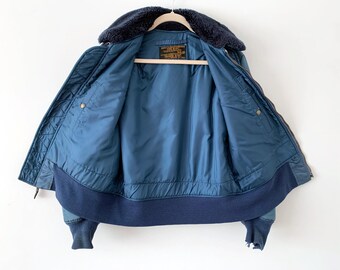 Vintage Rare 50s B-15C Navy Blue Us Military Flight Bomber Jacket