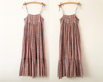 Colorful Long Summer Spaghetti Tie Strap Dress