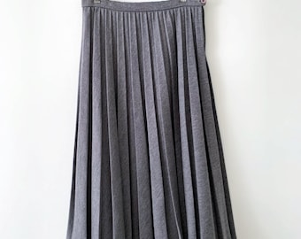 Falda plisada gris Givenchy vintage de los años 70/80 con logotipo bordado en la cinturilla.