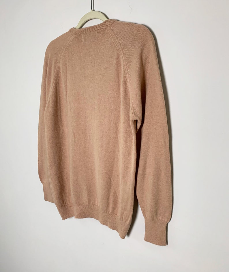 Vintage 70s/80s Super Soft Christian Dior Tan/nude Color Vneck Wool