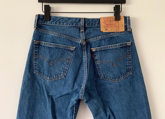 Vintage 90s Beautiful Dark Wash Levi's 501 Jeans … - image 8