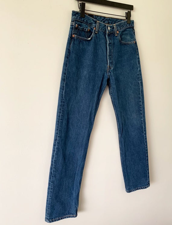 Vintage 90s Beautiful Dark Wash Levi's 501 Jeans … - image 3