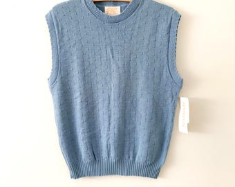 Vintage 80s Deadstock Pendleton Virgin Wool Sweater Vest With Scalloped Details With Tag