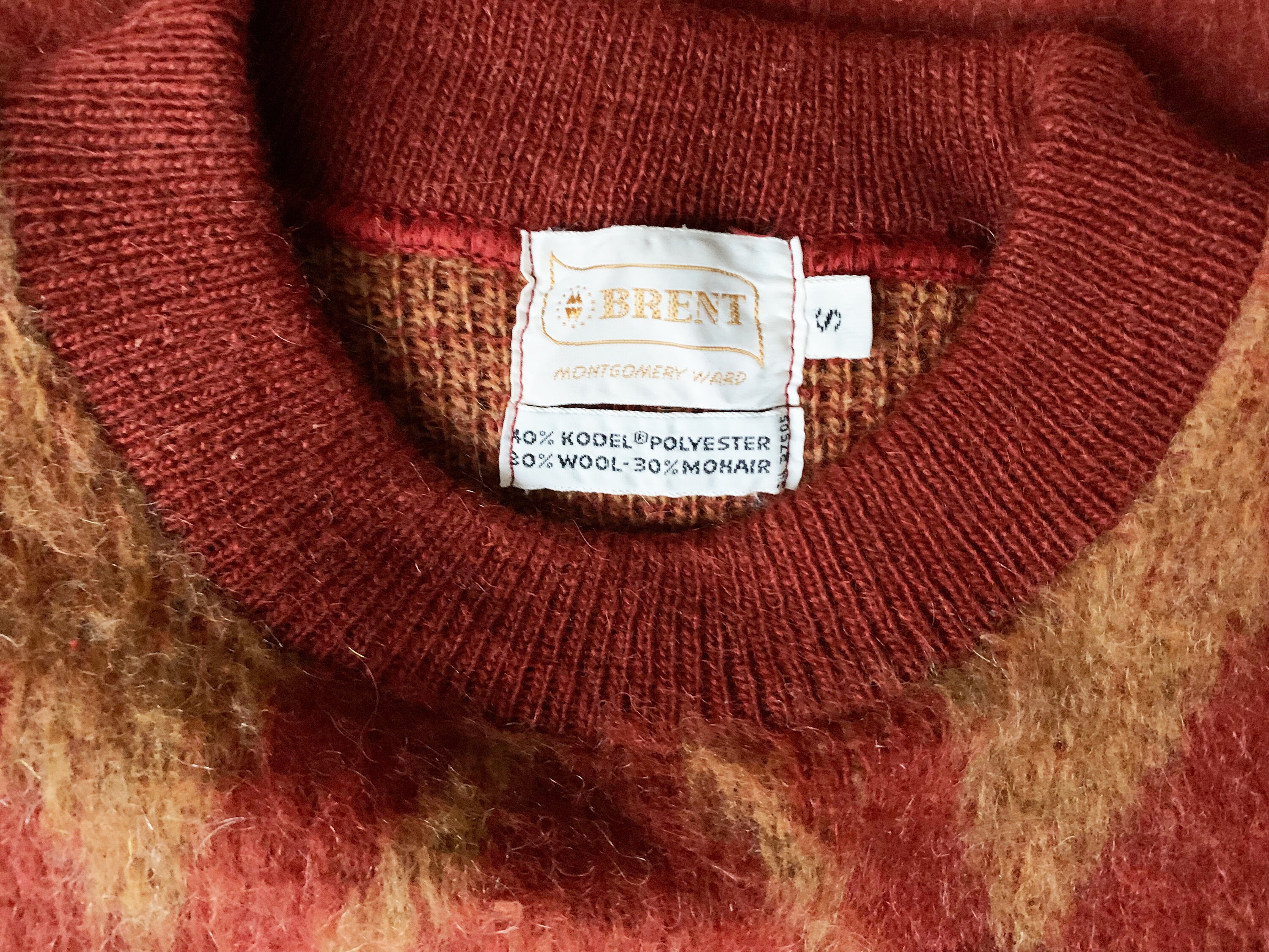 Vintage 60s Brent Mohair Wool Blend Crew Neck Argyle Sweater - Etsy