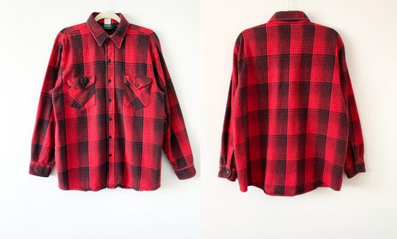 80s OSHKOSH flannel shirt（Vintage 80s Oshkosh B'gosh Red