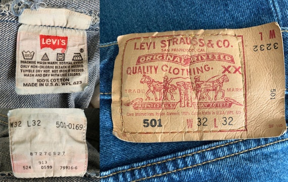 Vintage 90s Beautiful Dark Wash Levi's 501 Jeans … - image 9