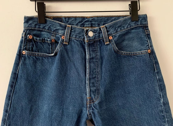 Vintage 90s Beautiful Dark Wash Levi's 501 Jeans … - image 5