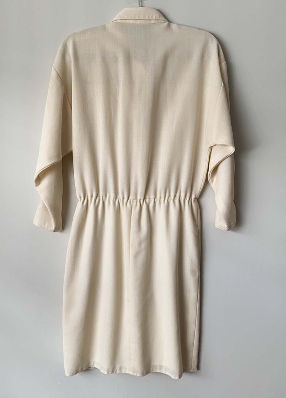 Vintage 70s Ivory Dress With Pockets And Matching… - image 9