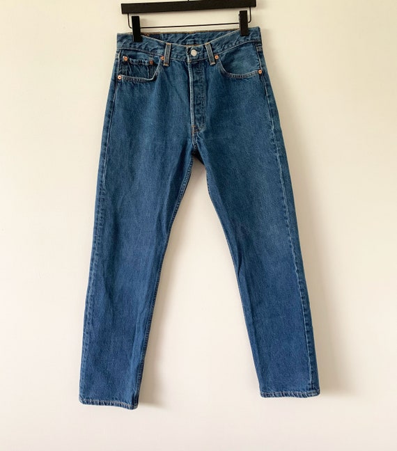 Vintage 90s Beautiful Dark Wash Levi's 501 Jeans … - image 2