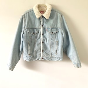 Vintage 90er Jahre Classic Levi&#39;s Sherpa Lined Jeansjacke Made in USA