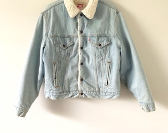 Chaqueta vaquera clásica Levi's vintage de los años 90 con forro de sherpa, fabricada en EE. UU.