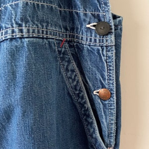 Salopette Vintage Big Mac En Cotton - Modèle Herringbone Bleu Et Blanc - Taille L