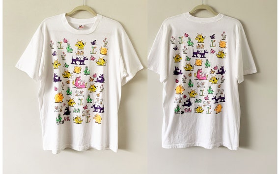 Vintage 80s Double Sided Funny Farm Animals Single Needle Stitch Graphic T-Shirt