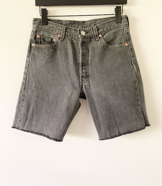 Vintage 90s Levi s 501 Faded Black Cut Off raw Hem Jeans Made in USA Etsy Canada