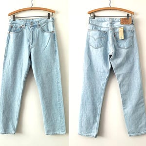 Calça jeans Levi&#39;s 501 azul claro com etiqueta, vintage, Deadstock, fabricada nos EUA