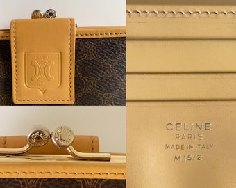 Vintage 90s Authentic Celine Macadam Kisslock Compact Wallet