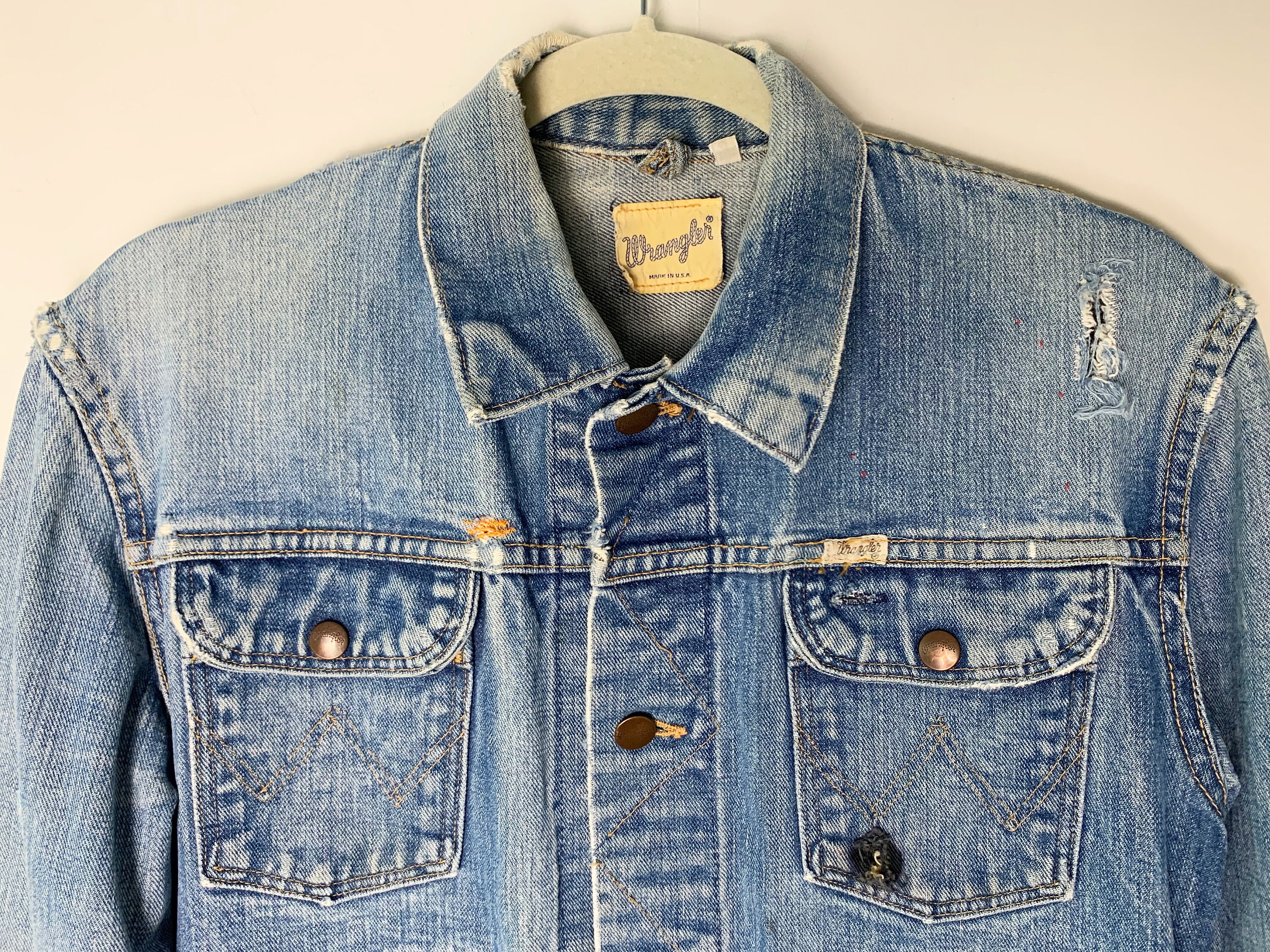 ジャケット・アウター Vintage wrangler denim jkt 5LKDJ76126 Wrangler Jean Jacket 46 - Vintage Wrangler Jean Jacket Size
