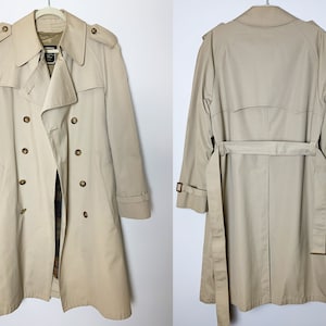 Vintage 80s/90s Christian Dior Beige Belted Fully Detachable Wool Lined Trench Coat