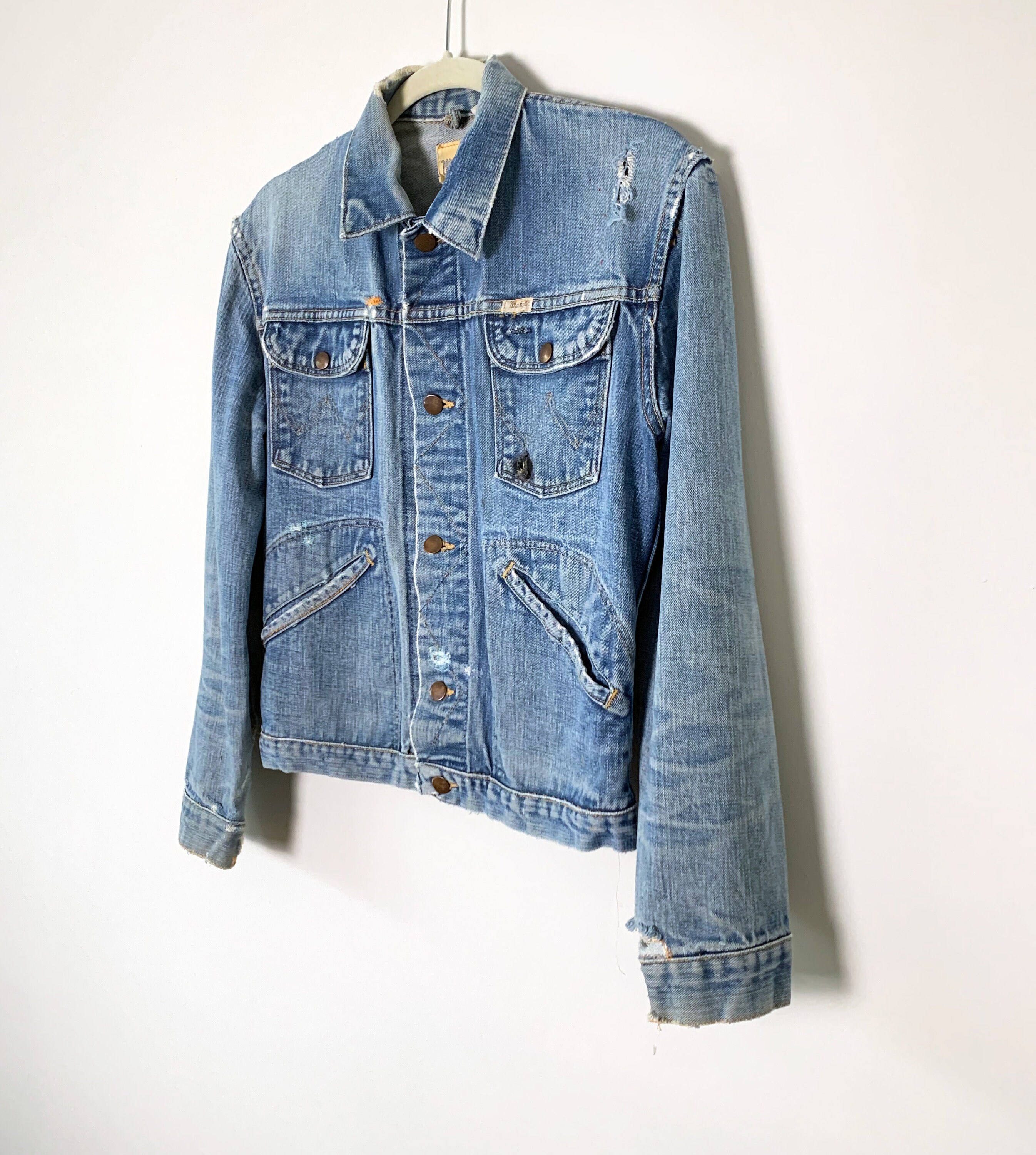 60s　 wrangler　11mwz　denimjacket Vintage 1960's Wrangler Selvage Denim Jacket Size 36