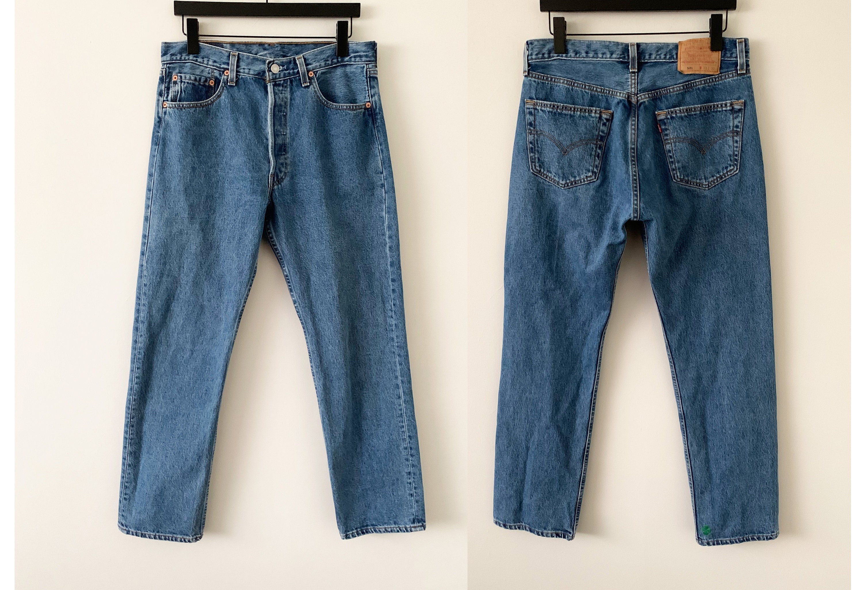 Vintage 90s Levi's 501 Jeans With Small Four Leaf Clover
