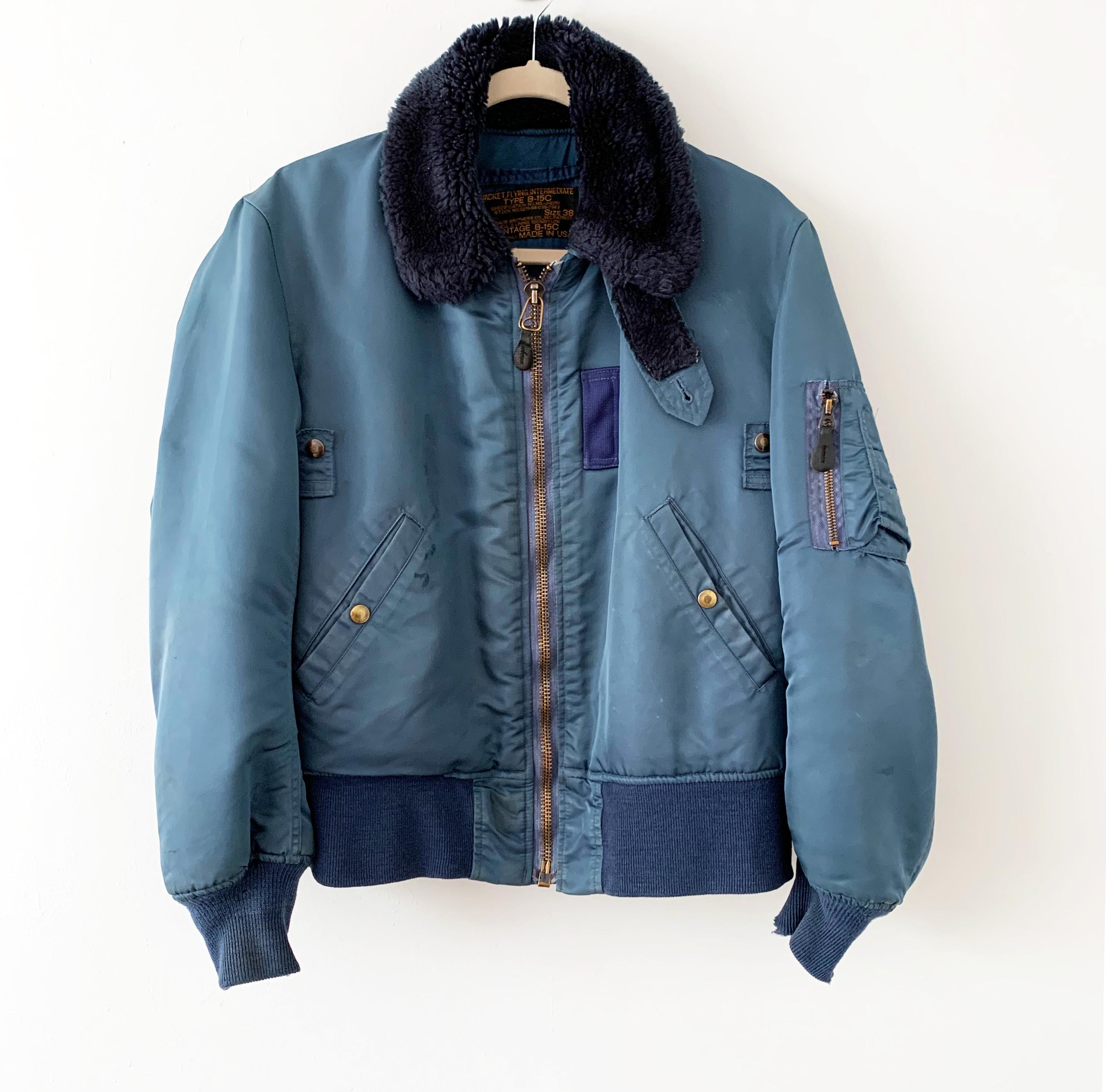 Vintage Rare 50s B-15C Navy Blue Us Military Flight Bomber