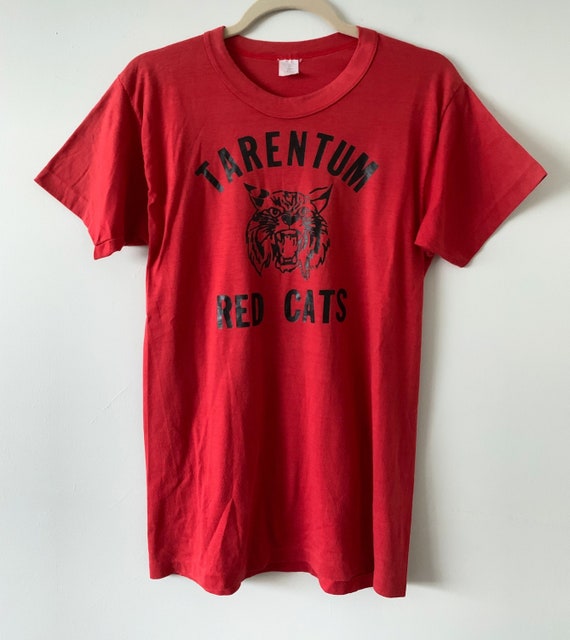 Vintage 80's Red Cats Graphic T-shirt