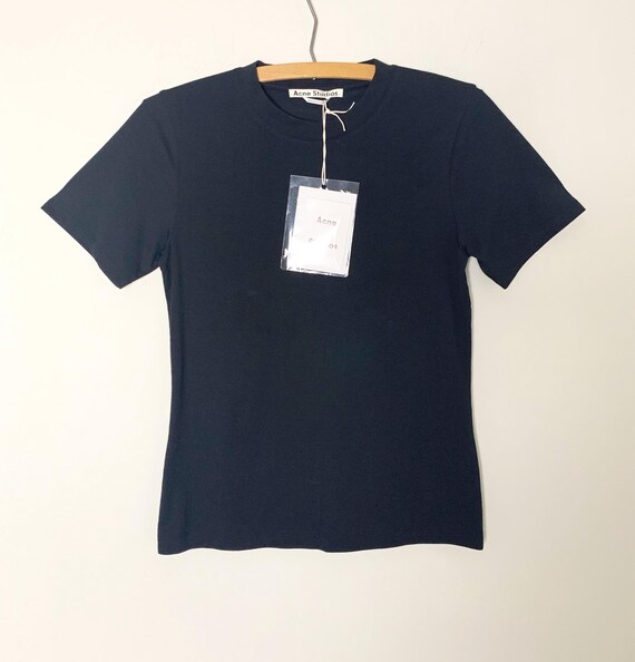 Acne Studios｜SHORT-SLEEVED ROUND NECK T-SHIRTS (CL0206 Basic Black Acne Studio Crew Neck Fitted Short Sleeve T