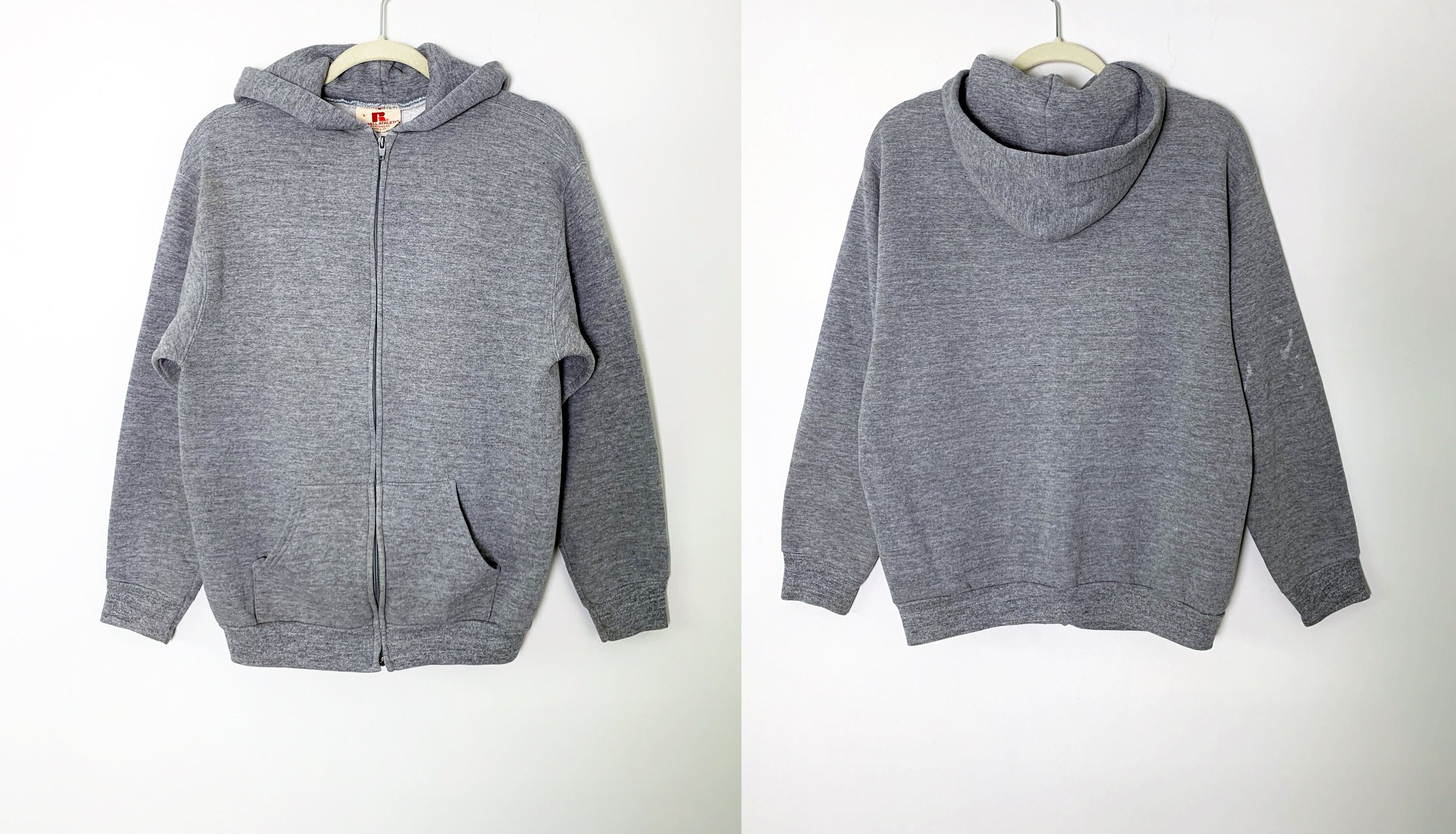 Unisex Grey Tri-blend Full-zip Lightweight Activewear Hoodie