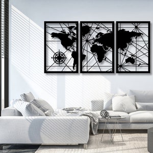 World map wood wall decoration, 3D map image, wall decoration as a gift, large map for the bedroom, living room decoration