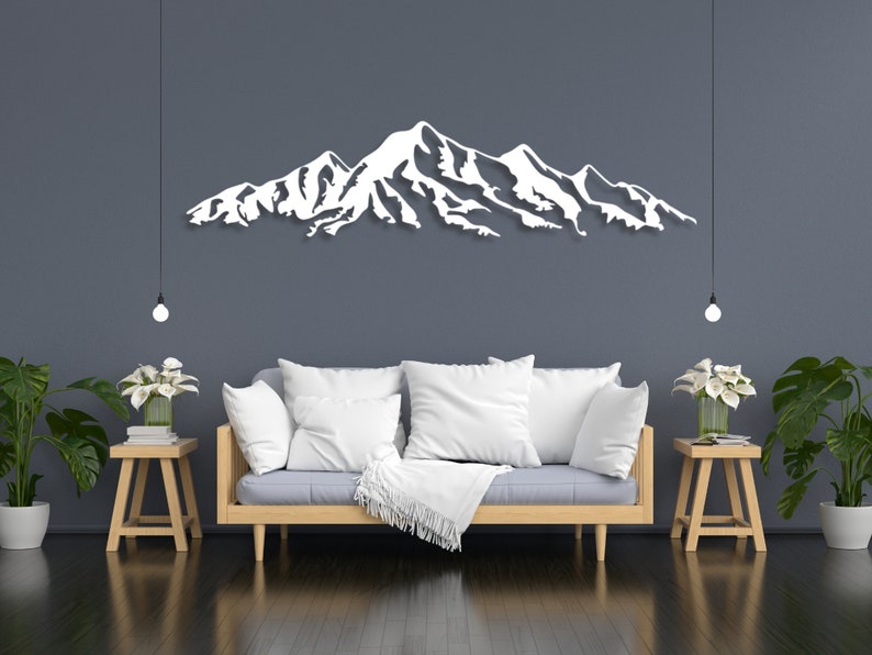 Décoration murale montagnes, image 3D des Alpes en bois pour la chambre, Décoration murale artistique pour le salon, Cadeau pour les amoureux de la montagne image 2